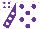 Silk - White, purple spots, purple sleeves, white spots, white cap, purple spots