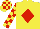 Silk - Yellow, red diamond, checked sleeves and cap