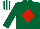 Silk - Dark green, red diamond, white & dark green striped cap