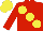 Silk - Red body, yellow large spots, red arms, yellow cap
