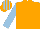 Silk - Orange, light blue sleeves, striped cap
