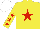 Silk - Yellow, red star, red stars on sleeves, white cap