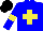 Silk - Blue-light body, yellow saint's cross andre, blue-light arms, yellow armlets, black cap
