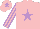 Silk - Pink, mauve star, striped sleeves and star on cap