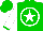 Silk - Green, white star, white circle, white sleeves, green cuffs