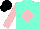 Silk - Aqua, pink diamond, pink sleeves, black cap