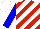 Silk - White, red diagonal stripes, blue sleeves