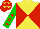 Silk - Yellow body, red diabolo, green arms, red stars, red cap, yellow stars