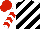 Silk - White & black diagonal stripes, red chevrons on white sleeves, red cap