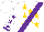 Silk - White, gold stars and purple sash, gold, purple stars on white sleeves purple cuffs