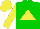 Silk - Green body, yellow triangle, yellow arms, yellow cap