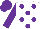 Silk - White, purple dots, purple sleeves, purple cap