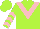 Silk - Lime green, pink chevron, pink chevrons on sleeves, lime green cap