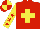 Silk - Red body, yellow saint's cross andre, yellow arms, red stars, red cap, yellow quartered