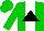 Silk - Green, white stripe, black triangle