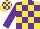 Silk - Yellow and purple check, Purple sleeves, Check cap