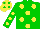 Silk - Green body, yellow spots, green arms, yellow spots, yellow cap, green spots