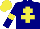 Silk - navy blue, yellow cross of lorraine, yellow armlets and cap