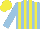 Silk - Light blue and yellow stripes, yellow cap