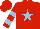 Silk - Red, light blue star, hooped sleeves