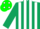 Silk - Dark Green and White stripes, Green cap, White spots
