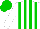 Silk - white and green stripes, white sleeves, green cap