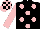 Silk - black, pink spots, pink sleeves, pink cap, black checks