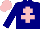 Silk - navy, pink cross of lorraine, pink cap