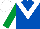 Silk - Royal blue, white chevron, epaulets, emerald green sleeves, white cap