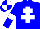 Silk - blue, white cross of lorraine and armlets, quartered cap