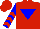 Silk - Red, blue inverted triangle, red chevrons on blue sleeves