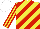 Silk - Yellow, red diagonal stripes, striped sleeves, white cap