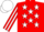 Silk - Red, White stars, striped sleeves, White cap