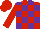 Silk - Red and purple blocks, red cap