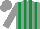 Silk - Grey body, emerald green striped, grey arms, grey cap, emerald green striped