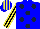 Silk - Blue, dark blue spots, black and yellow striped sleeves and cap