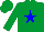 Silk - Emerald green, blue star
