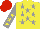Silk - Yellow, grey stars, grey sleeves, yellow stars, red cap