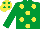 Silk - Emerald green, yellow spots, yellow cap, emerald green spots