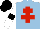 Silk - light blue, red cross of lorraine, white sleeves, black armlets, black cap