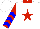 Silk - White, red star on collar, red & blue chevrons on sleeves, white cap