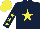 Silk - Dark blue, yellow star, yellow stars on sleeves, yellow cap