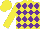 Silk - Yellow and purple diamonds, yellow sleeves and cap