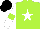 Silk - Lime green, white star, white sleeves, lime green armlets, black cap