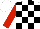 Silk - White and black checked, red sleeves, white cap