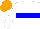 Silk - White body, blue-light hoop, white arms, orange cap