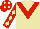 Silk - Beige, red chevron, red sleeves beige diamonds on sleeves and cap