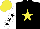 Silk - black, yellow star, white sleeves with black stars, yellow cap
