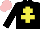 Silk - Black, Yellow cross of Lorraine, pink cap