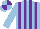 Silk - light blue, purple stripes, light blue and purple quartered cap